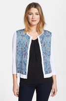 Thumbnail for your product : Classiques Entier 'Ginny' Refined Silk Print Front Cardigan