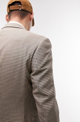 Topman Check One-Button Skinny Suit Jacket