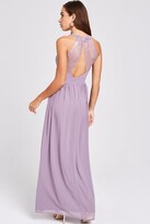 Thumbnail for your product : Little Mistress Paige Lavender Lace Back Maxi Dress