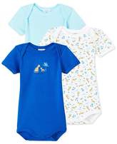 Thumbnail for your product : Petit Bateau Pack of 3 baby boy bodysuits