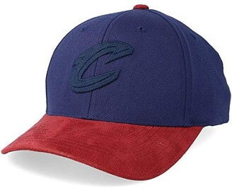 Mitchell & Ness Cleveland Cavaliers Suede 110 Adjustable Snapback Cap (Navy/Burgundy) (One Size)