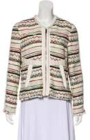Thumbnail for your product : IRO Leather-Trimmed Tweed Jacket White Leather-Trimmed Tweed Jacket