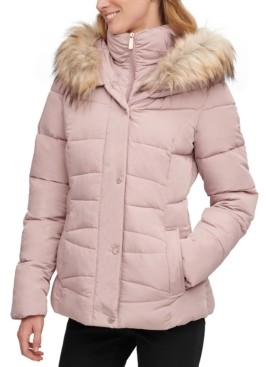 macy's calvin klein faux fur jacket