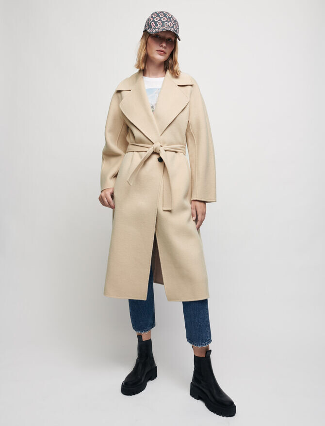 Maje Double-faced wool-blend coat - ShopStyle