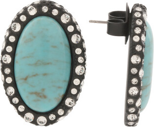 TJMAXX Turquoise Oval Earrings