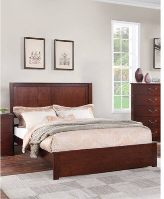 Latitude Run Rustic Style Bed 1Pc Two Panel Headboard Bedroom Furniture