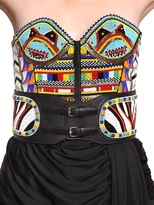 Thumbnail for your product : Emilio Pucci 110mm Beaded Leather High Waist Belt