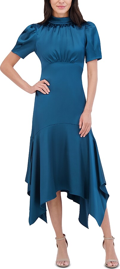 Eliza J Ruffled High Neck Dress