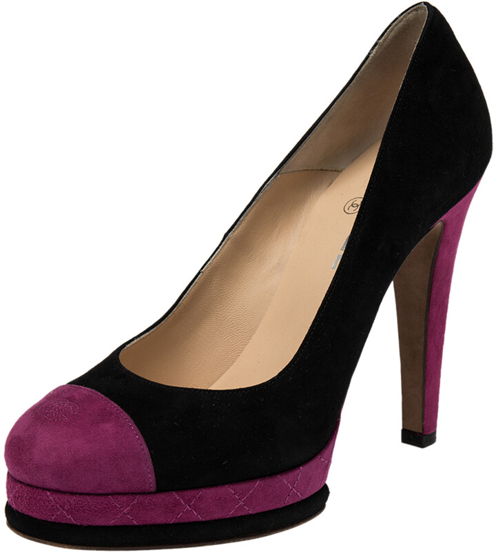 plum suede heels