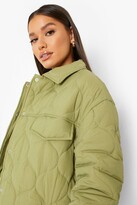 Thumbnail for your product : boohoo Diamond Quilted Longline Padded Jacket