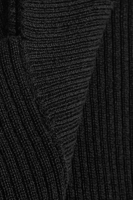 Valentino Cropped Ribbed Wool Tank - Black