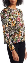 Thumbnail for your product : Generation Love Jada Floral Ruched Silk Top