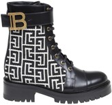 Thumbnail for your product : Balmain Ranger Boot In Leather And Fabric With Monogram