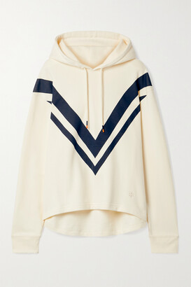 Tory Sport - Oversized Printed French Cotton-terry Hoodie - Ivory