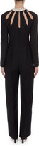 Thumbnail for your product : Valentino Leather-Collar Cutout Crepe Jumpsuit
