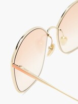 Thumbnail for your product : Chloé Oversized Cat-eye Metal Sunglasses - Nude