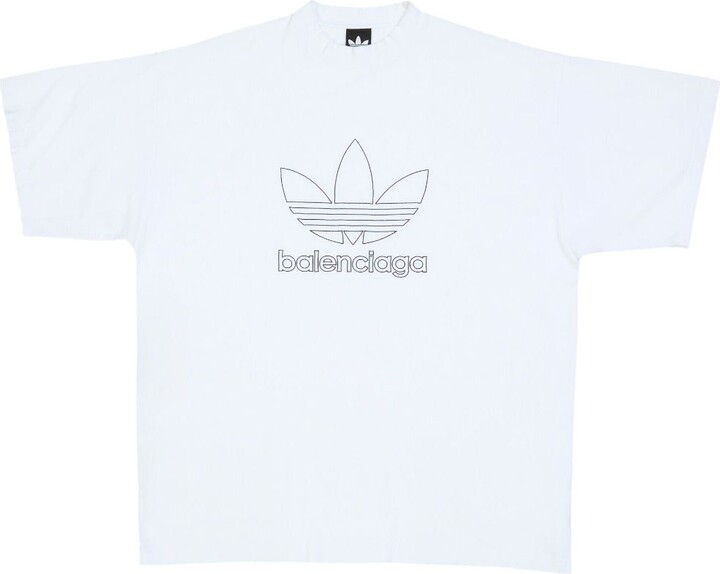 Balenciaga x Adidas logo-print Cotton T-Shirt - Black