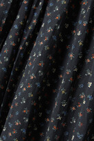 Thumbnail for your product : DÔEN Isidore Belted Ruched Floral-print Organic Cotton-blend Voile Midi Dress - Black
