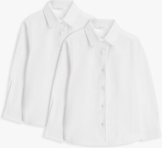 John Lewis & Partners Girls' Organic Cotton Long Sleeve School Shirt