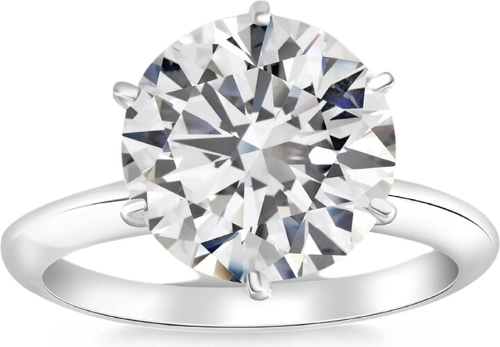 Pompeii3 Certified 5Ct Solitaire Diamond Engagement Ring 14k White Gold Lab Grown