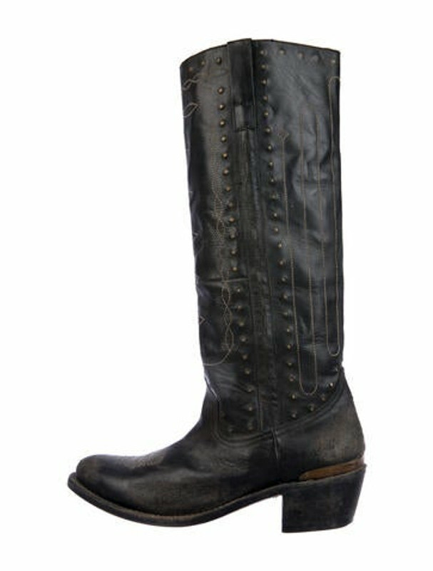 distressed leather riding boots