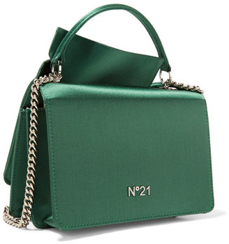 No.21 Knot Satin Shoulder Bag - Jade