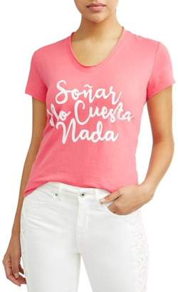 Sofia Jeans By Sofia Vergara Soar No Cuesta Nada Short Sleeve V-Neck Graphic T-Shirt Women's