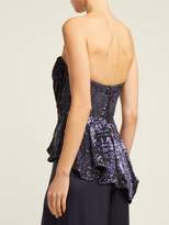 Thumbnail for your product : Maria Lucia Hohan Krista Sequinned Bustier Top - Womens - Blue