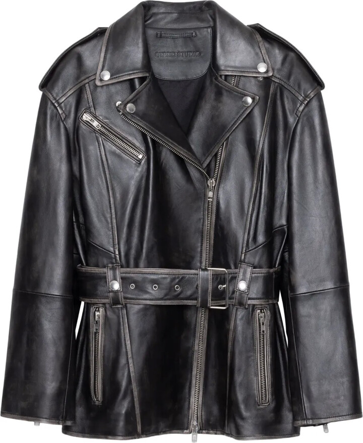 Stand Studio Leona leather biker jacket