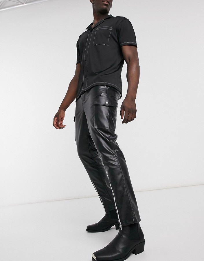 asos mens leather pants