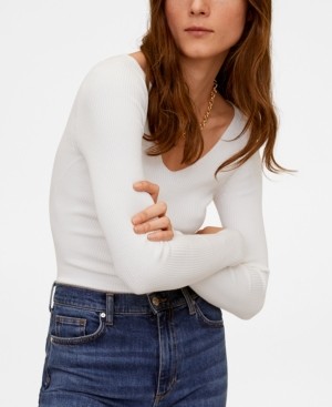 v neck sweater mango