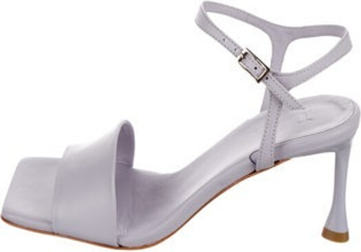 Tibi Leather Sandals Purple Wrap-Around Straps & Buckle Closure at Ankles Includes Box & Dust Bag Unfortunately due to restrictions this item may not be eligible for shipping in all areas.