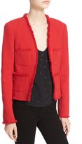 Thumbnail for your product : L'Agence Women's Fringe Trim Cotton Blend Jacket