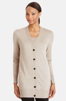 Thumbnail for your product : Lafayette 148 New York Silk Back V-Neck Cardigan