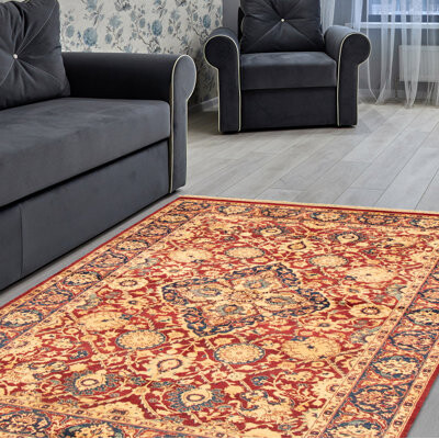 Ecarpetgallery One-of-a-Kind Hand-Knotted New Age Pako Persian Dark Red 4'4" x 7'2" Wool Area Rug