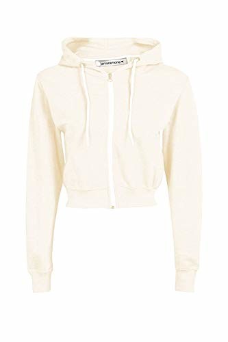 ladies cream zip hoodie