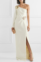 Thumbnail for your product : Marchesa One-sleeve Embellished Crepe Gown