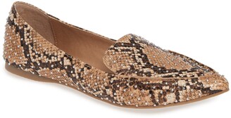 feather studded loafer