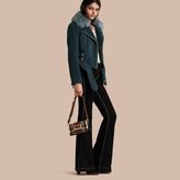 Thumbnail for your product : Burberry Shearling Biker Jacket with Fox Fur Collar