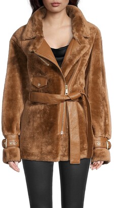 Nicole Benisti Elizabeth Shearling Belting Jacket - ShopStyle
