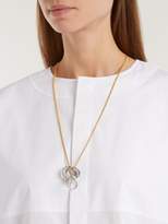Thumbnail for your product : Jil Sander Crystal Embellished Ring Pendant Necklace - Womens - Gold