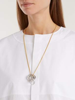 Jil Sander Crystal Embellished Ring Pendant Necklace - Womens - Gold