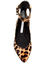 Thumbnail for your product : Diane von Furstenberg Evie Leopard Genuine Calf Hair Ankle Strap Flat
