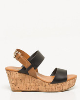 Thumbnail for your product : Le Château Faux Leather Double Band Wedge