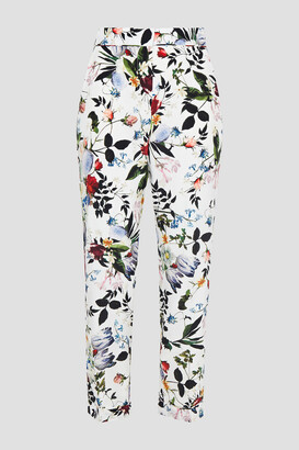 Erdem Giulia Cropped Floral-print Silk Crepe De Chine Slim-leg Pants