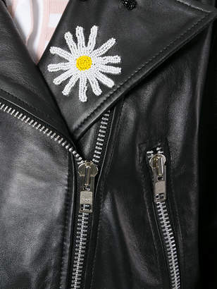 Natasha Zinko daisy embellished biker jacket