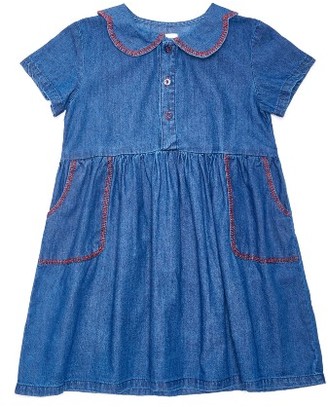 Margherita Girl's Embroidered Chambray Dress