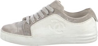 Chanel Interlocking CC Logo Velvet Sneakers