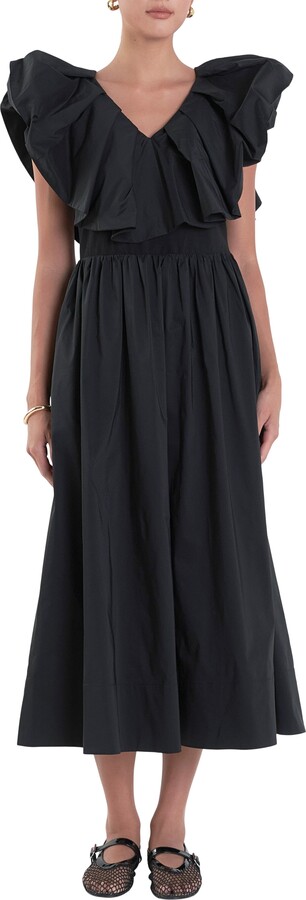 ENGLISH FACTORY Ruffle Midi Dress