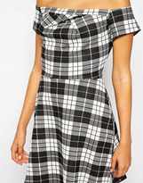 Thumbnail for your product : Love Off Shoulder Dress in Check Print